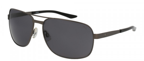 Puma PU0101S Sunglasses, 007 - RUTHENIUM with HAVANA temples and SILVER lenses