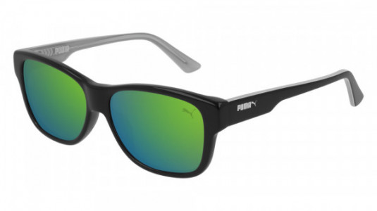 Puma PJ0004S Sunglasses, 009 - BLACK with GREEN lenses