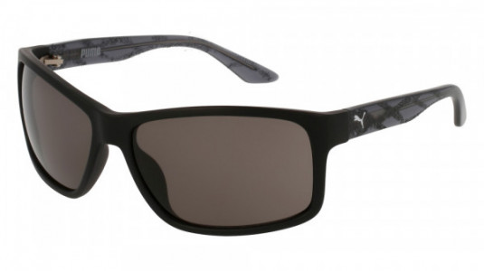 Puma PJ0007S Sunglasses, 004 - BLACK with GREY temples and SMOKE lenses