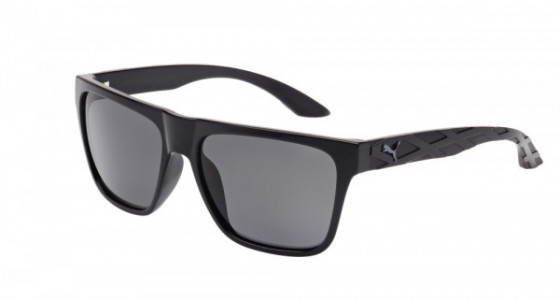 Puma PU0008SA Sunglasses, BLACK with GREY polarized lenses
