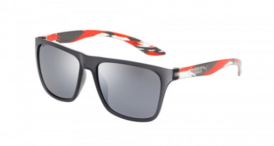 Puma PU0017S Sunglasses, GREY with RED temples and SILVER lenses