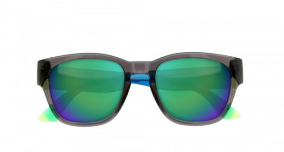 Puma PU0039S Sunglasses, GREY with MULTICOLOR temples and GREEN lenses