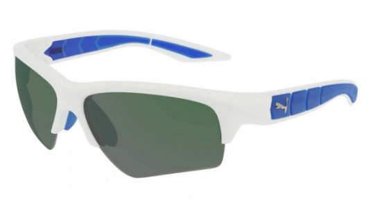 Puma PU0056S Sunglasses, 013 - WHITE with GREEN lenses