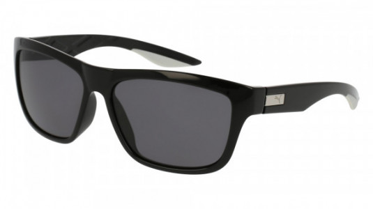 Puma PU0060S Sunglasses, 002 - BLACK with SMOKE polarized lenses