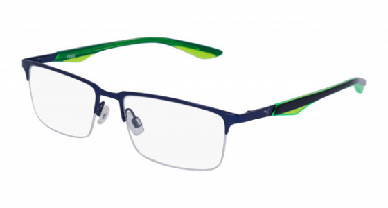 Puma PU0064O Eyeglasses, 001 - BLUE with TRANSPARENT lenses