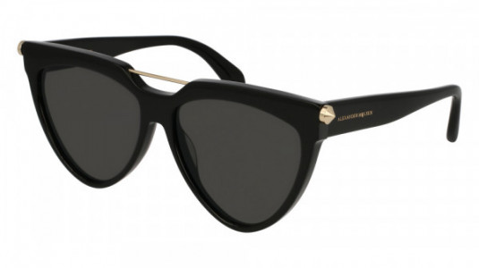 Alexander McQueen AM0087S Sunglasses, 001 - BLACK with GREY lenses