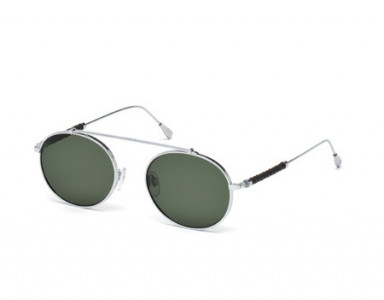 Tod's TO0198 Sunglasses, 18N - Shiny Rhodium / Green