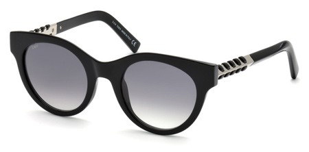 Tod's TO-0201 Sunglasses, 01B - Shiny Black / Gradient Smoke