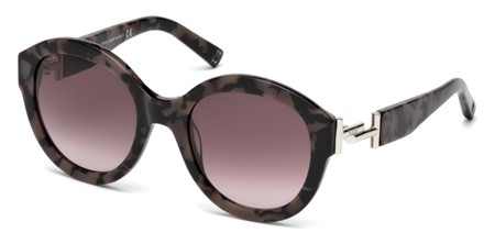 Tod's TO0208 Sunglasses, 55T - Shiny Pink Havana, Shiny Palladium/ Gradient Burgundy