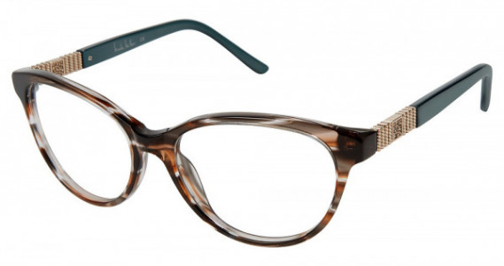 Nicole Miller Violet Eyeglasses, C01 Brown Horn/Teal