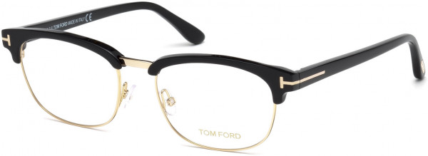 Tom Ford FT5458 Eyeglasses, 001 - Shiny Black, Shiny Rose Gold