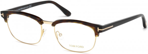 Tom Ford FT5458 Eyeglasses, 052 - Shiny Dark Havana, Shiny Rose Gold