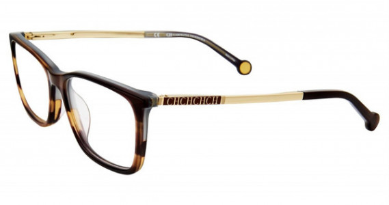 Carolina Herrera VHE722K Eyeglasses, Brown Horn 07Hl