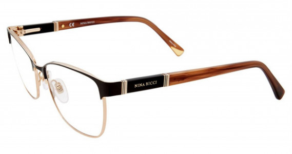 Nina Ricci VNR088 Eyeglasses, Black Gold 0303