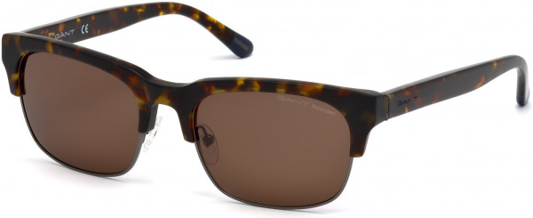 Gant GA7084 Sunglasses, 52H - Dark Havana / Brown Polarized