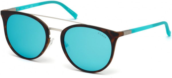 Guess GU3021 Sunglasses, 52C - Dark Havana / Smoke Mirror Lenses