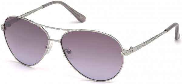 Guess GU7470-S Sunglasses, 10Z - Shiny Silver With Crystal Stones/gradient Violet Lens