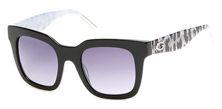 Guess GU-7478-S Sunglasses, 01C - Shiny Black / Smoke Mirror