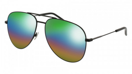 Saint Laurent CLASSIC 11 RAINBOW Sunglasses, 007 - BLACK with MULTICOLOR lenses