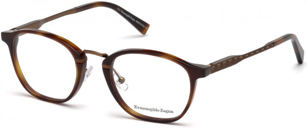 Ermenegildo Zegna EZ5101 Eyeglasses, 052 - Shiny Havana & Matte Copper