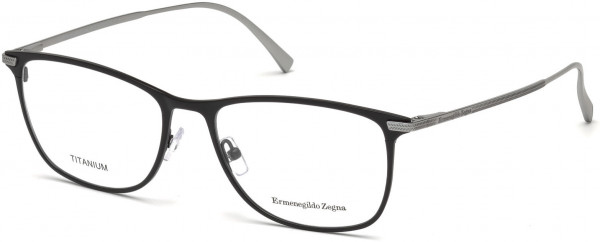 Ermenegildo Zegna EZ5103 Eyeglasses, 001 - Matte Black & Shiny Light Ruthenium