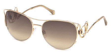 Roberto Cavalli CARMIGNANO Sunglasses, 28G - Shiny Rose Gold / Brown Mirror
