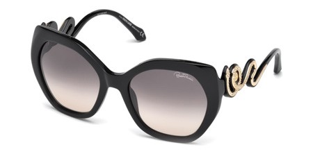 Roberto Cavalli CHIANCIANO Sunglasses, 01B - Shiny Black / Gradient Smoke