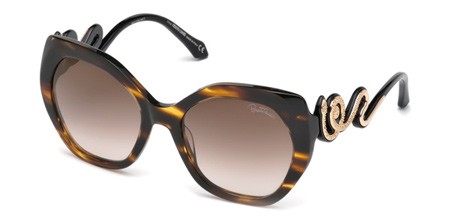 Roberto Cavalli CHIANCIANO Sunglasses, 47G - Light Brown/other / Brown Mirror