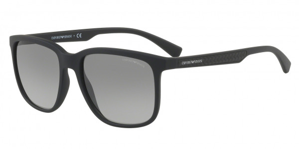 Emporio Armani EA4104F Sunglasses, 506311 RUBBER BLACK GRADIENT GREY (BLACK)