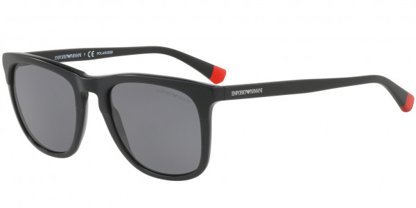 Emporio Armani EA4105 Sunglasses, 500181 MATTE BLACK ON BLACK (BLACK)
