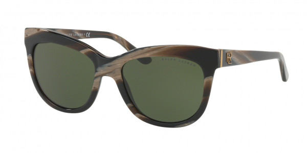 Ralph Lauren RL8158 Sunglasses, 563471 BROWN HORN DARK GREEN (BROWN)