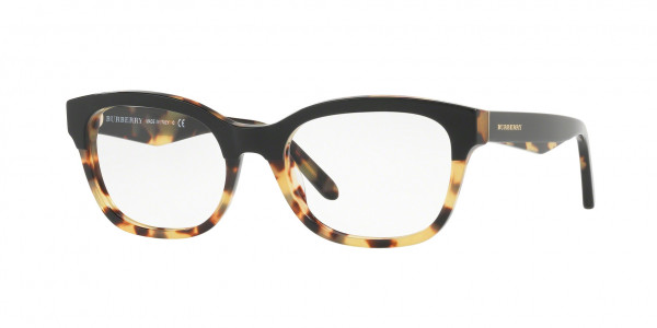 Burberry BE2257 Eyeglasses, 3649 TOP BLACK ON HAVANA (BLACK)