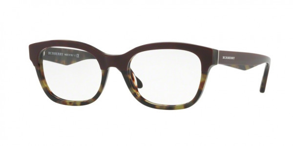 Burberry BE2257F Eyeglasses, 3651 TOP BORDEAUX/GREEN HAVANA (BORDEAUX)