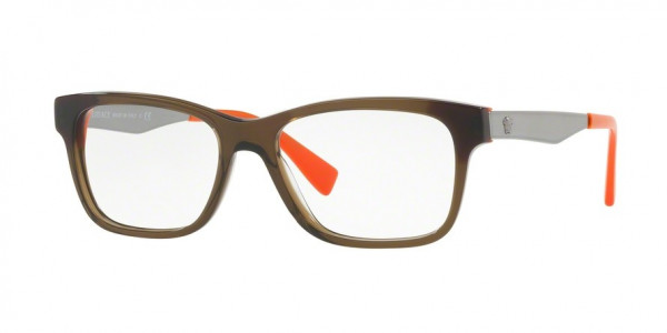 Versace VE3245 Eyeglasses, 5235 TRANSPARENT GREEN/ORANGE (GREEN)