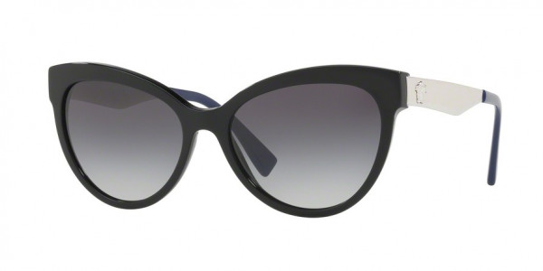 Versace VE4338A Sunglasses, 52478G BLACK/BLUE (BLACK)