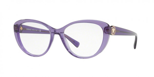 Versace VE3246BA Eyeglasses, 5160 TRANSPARENT VIOLET (VIOLET)