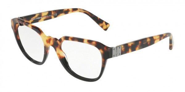 Dolce & Gabbana DG3277 Eyeglasses, 3143 LIGHT HAVANA/BLACK