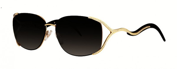 Caviar Caviar 2619 Sunglasses, (24) Gold and Black with Clear Crystals