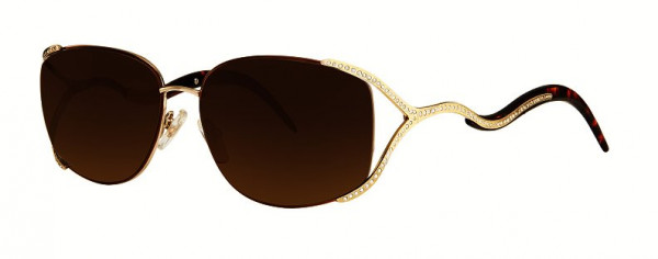 Caviar Caviar 2619 Sunglasses, (16) Brown and Gold with Clear Crystals