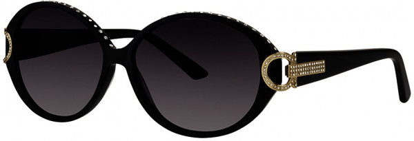 Caviar Caviar 2621 Sunglasses, (24) Black w/ Clear Crystals w/ Grey Lens