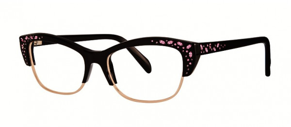 Caviar Caviar 3015 Eyeglasses, (24) Black/Gold w/ Pink Crystals
