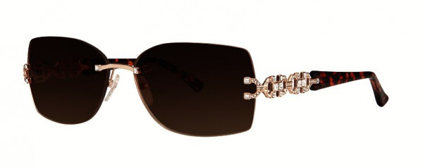 Caviar Caviar 4880 Sunglasses, (21) Gold w/ Clear Crystals w/ Grey Lens