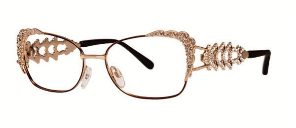 Caviar Caviar 5625 Eyeglasses, (16) Brown w/ Clear & Topaz Crystals