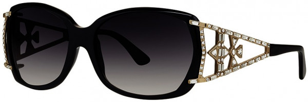 Caviar Caviar 6866 Sunglasses, (24) Black w/ Clear Crystals w/ Grey Lens