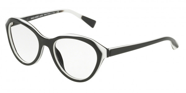 Alain Mikli A03076 Eyeglasses, 003 BLACK WHITE (BLACK)