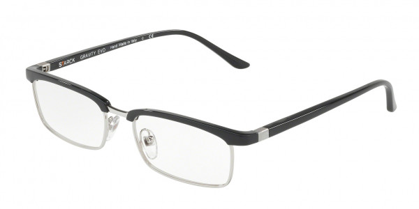 Starck Eyes SH3041 Eyeglasses, 0001 SILVER BLACK (BLACK)