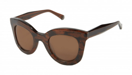 Kate Young K533 Sunglasses, Dark Brown (DBR)