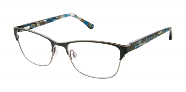 Geoffrey Beene G222 Eyeglasses, Green/Gunmetal (GRN)