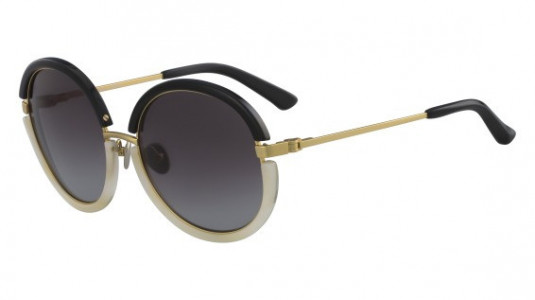 Calvin Klein CK8056S Sunglasses, (074) BLACK/CREAM HORN