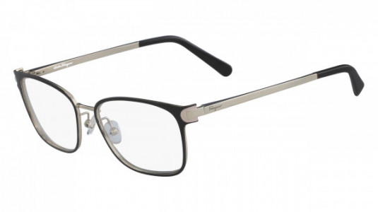 Ferragamo SF2159 Eyeglasses, (017) BLACK/SHINY GOLD
